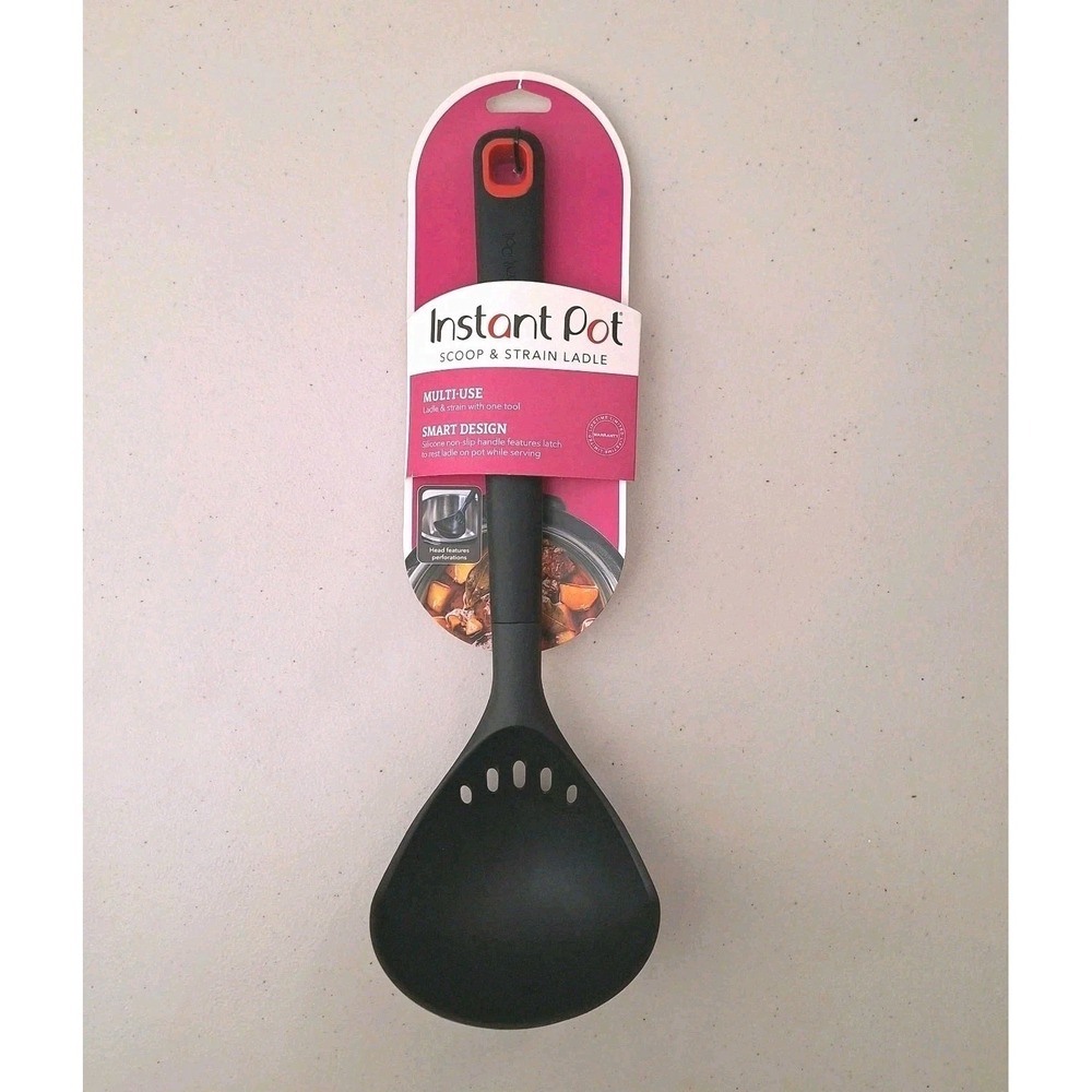 NEW Instant Pot Scoop & Strain Multi-Use Ladle Spoon Strainer Silicone Handle